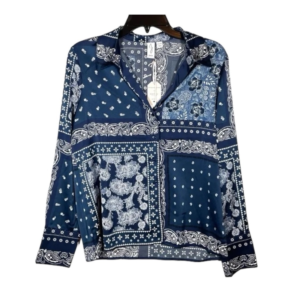 Joie Silk Bandana Print Button Front Blouse NWT Medium Boho Western
